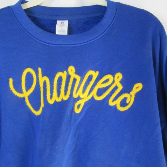 Chargers NFL Team Los Angeles Blue Embroidered Sweatshirt Crew Size XL NWT - Picture 5 of 11